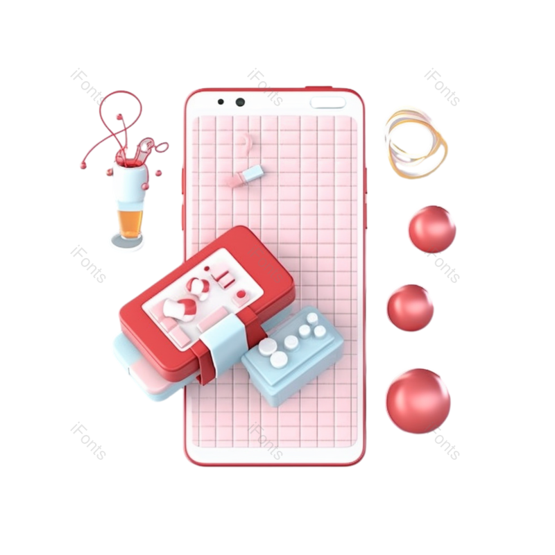 智能手机图片,可爱风元素,设计元素PNG,几何免抠素材